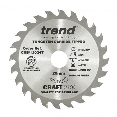 TREND CSB/12040T CRAFT SAW BLADE 120MM X 40 TEETH X 20MM THIN