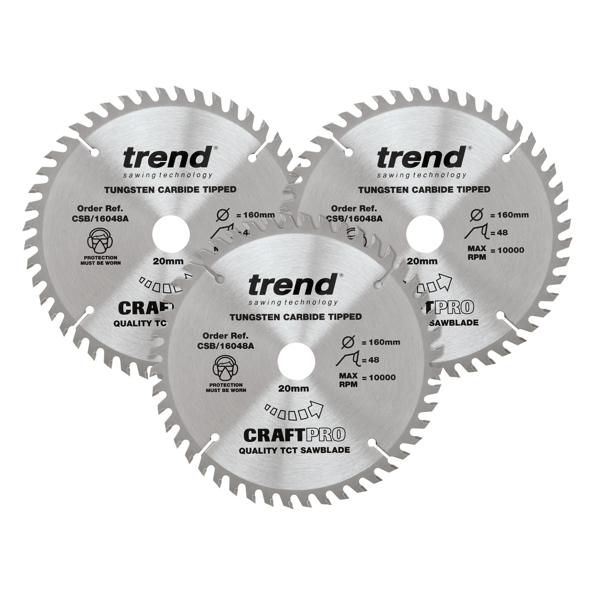 TREND CSB/160/3PK 160MM DIAMETER CRAFT SAW BLADE TRIPLE PACK