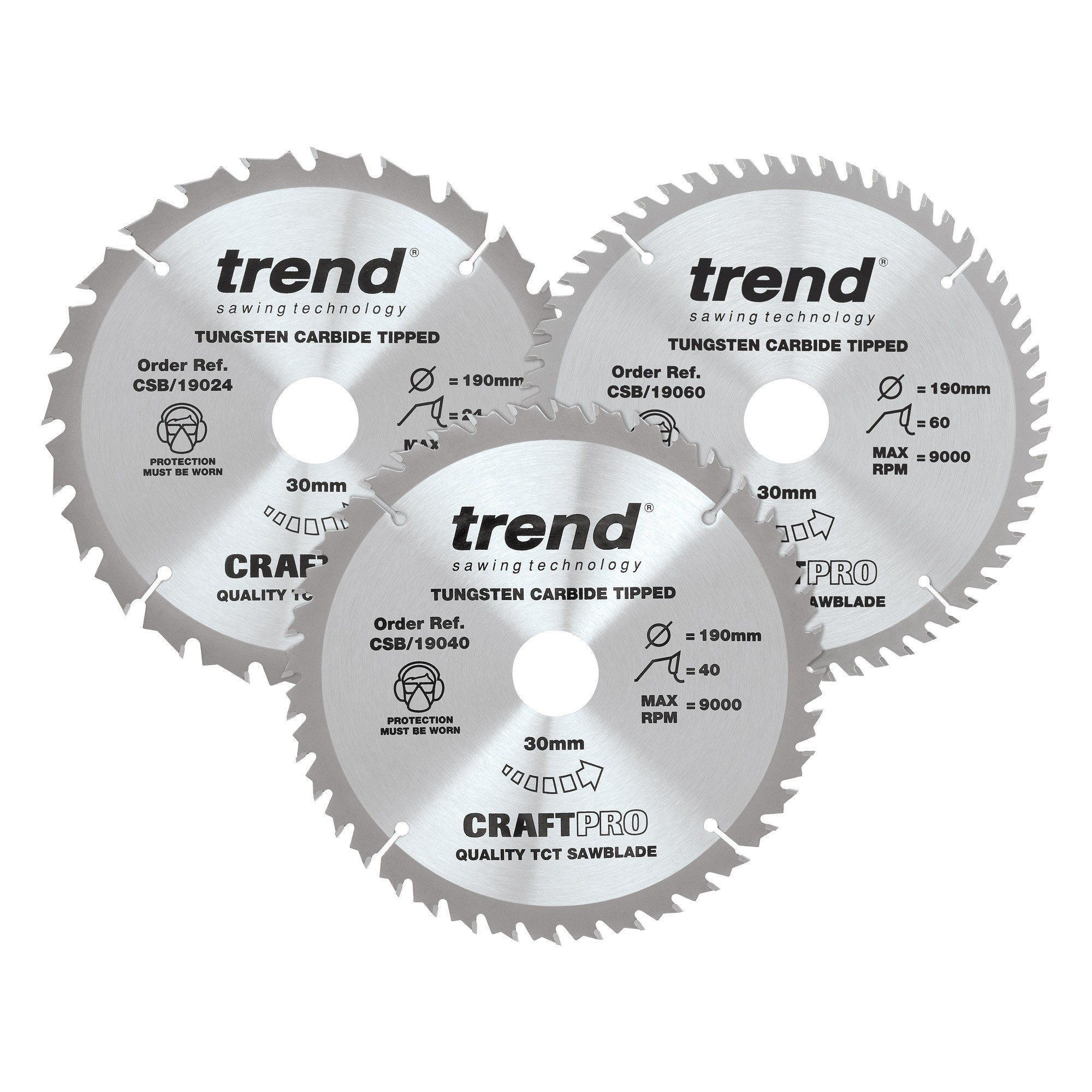 TREND CSB/190/3PK 190MM DIAMETER CRAFT SAW BLADE TRIPLE PACK