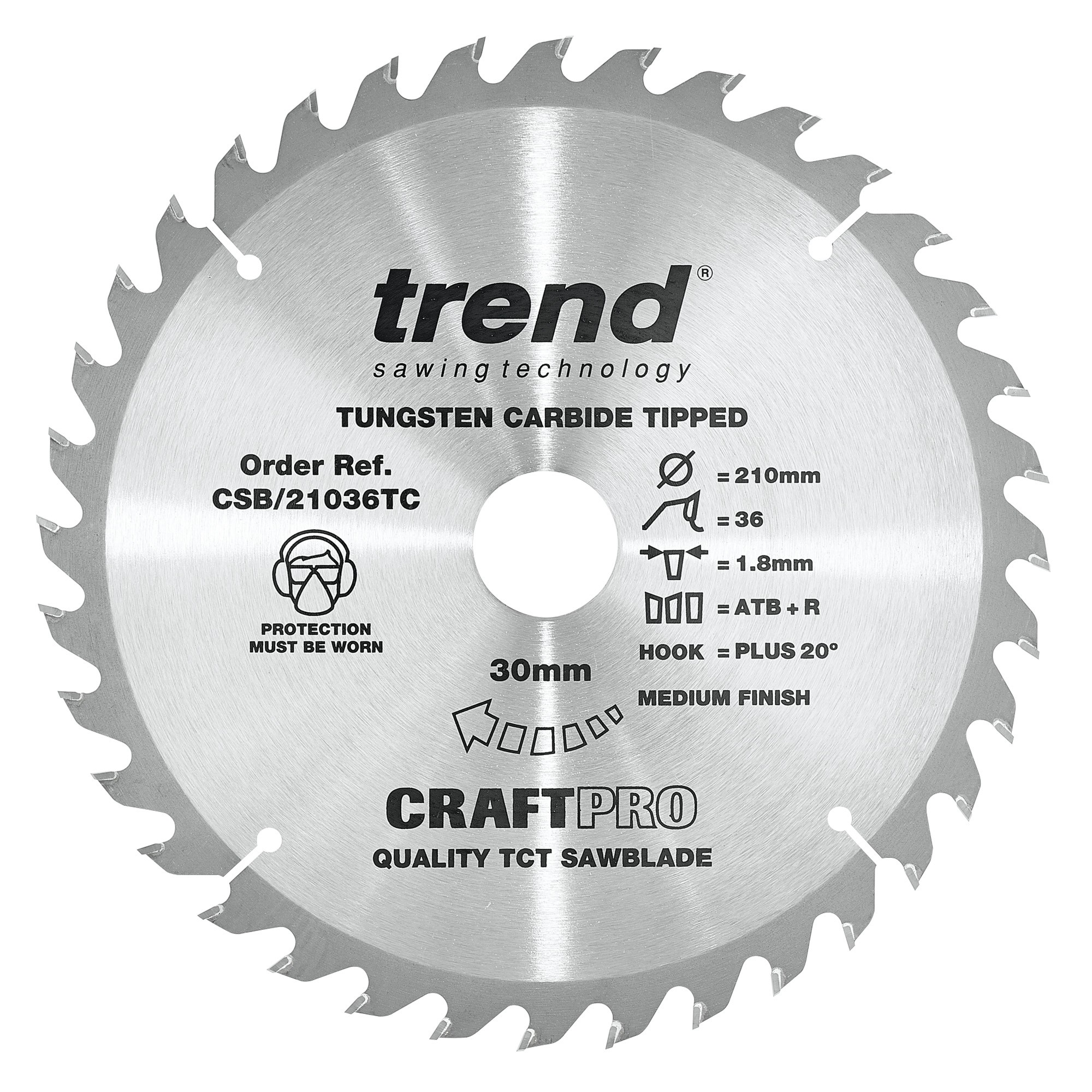 TREND CSB/21036TC CRAFT SAW BLADE 210MM X 36 TEETH X 30 X 1.8 FOR DCS7485