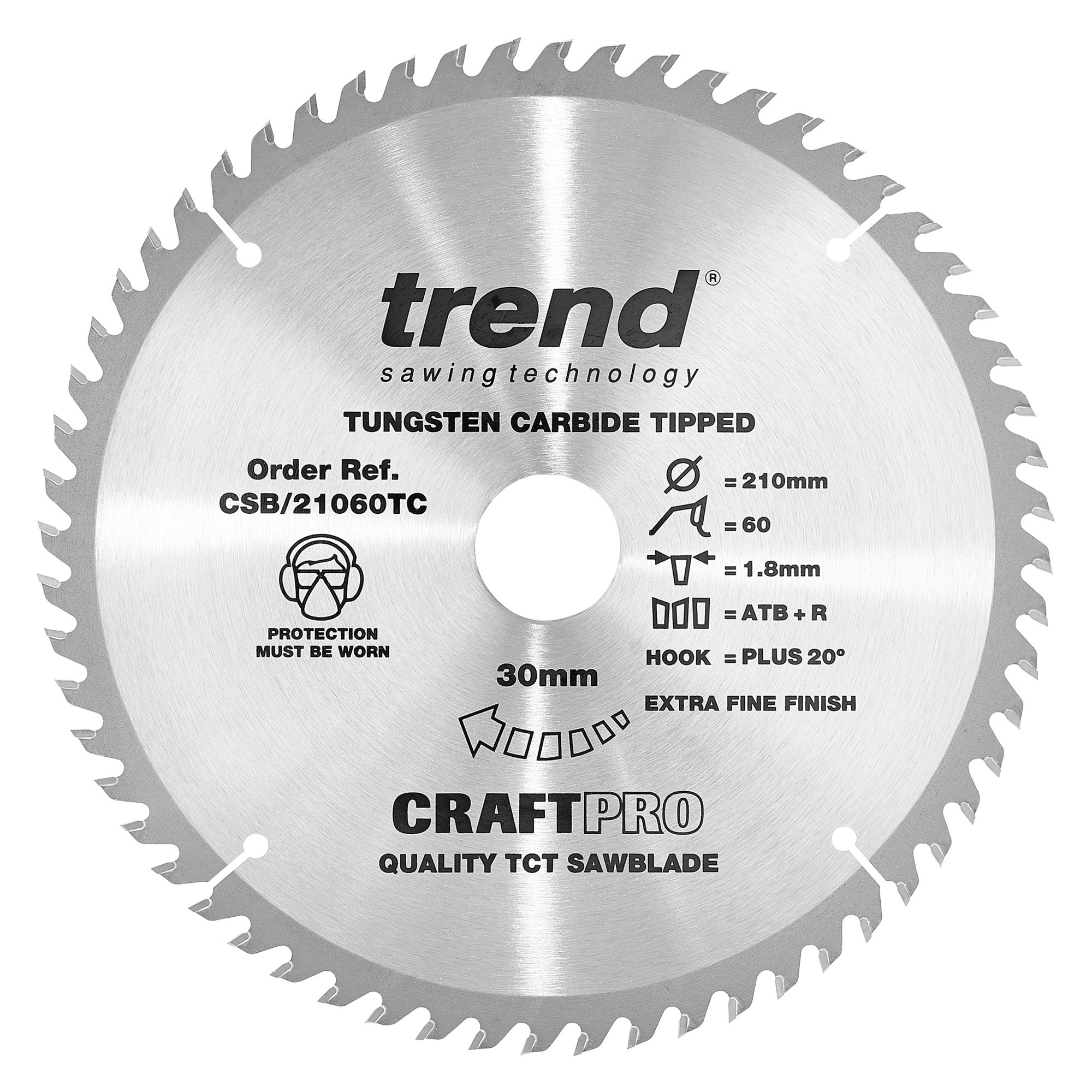 TREND CSB/21060TC CRAFT SAW BLADE 210MM X 60 TEETH X 30 X 1.8 FOR DCS7485