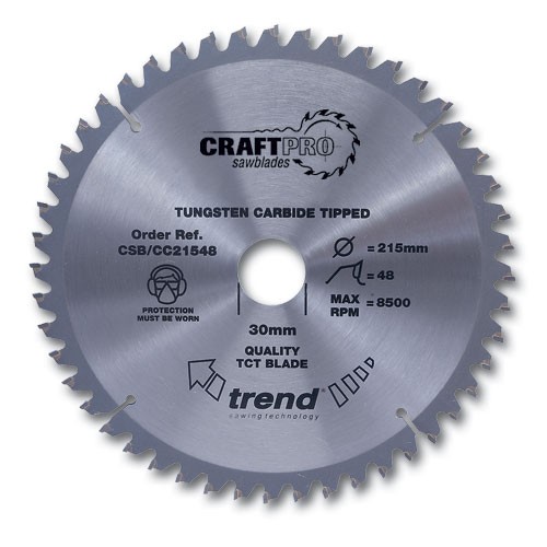 Trend CSB/CC21560 Craft saw blade crosscut 215mm x 60 teeth x 30mm