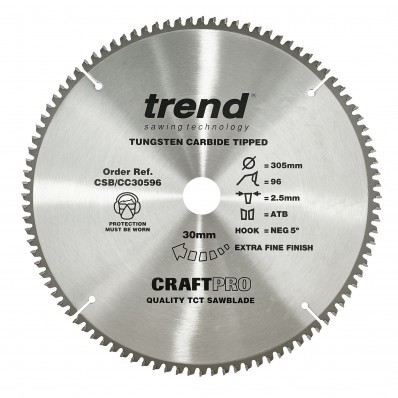 Trend CSB/CC30596 Craft saw blade crosscut 305mm x 96 teeth x 30mm