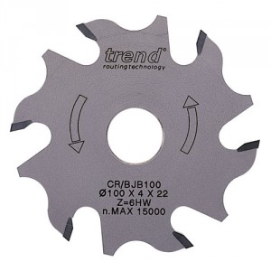 Trend CR/BJB100T Biscuit blade 100mm dia x 6T x 22mm thin body