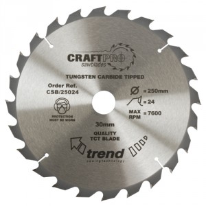 Trend CSB/25024 Craft saw blade 250mm x 24 teeth x 30mm
