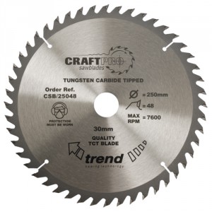 Trend CSB/25048 Craft saw blade 250mm x 48 teeth x 30mm