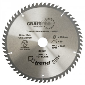 Trend CSB/25060 Craft saw blade 250mm x 60 teeth x 30mm
