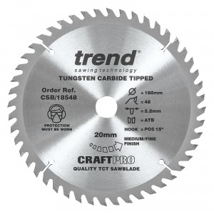 TREND CSB/18548 CRAFT SAW BLADE 185MM X 48 TEETH X 20MM