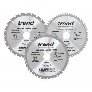 TREND CSB/190/3PK 190MM DIAMETER CRAFT SAW BLADE TRIPLE PACK