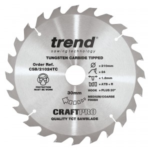 TREND - CSB/21024TC CRAFT SAW BLADE 210MM X 24 TEETH X 30 X 1.8 FOR DCS7485