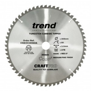 Trend CSB/CC30560A Craft saw blade crosscut 305mm x 60 teeth x 30mm