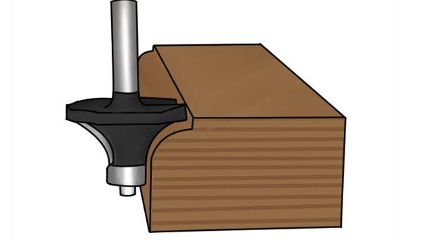 Rounding an edge with router, router bit, ovolo router bit