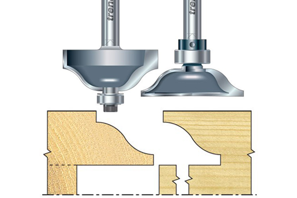 A set of scribe and profile router cutters