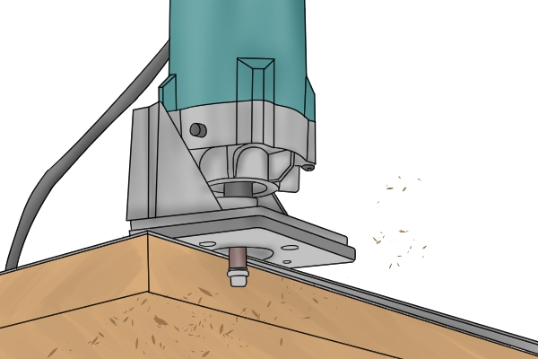 Trimming router bits are installed into routing machines to trim edges