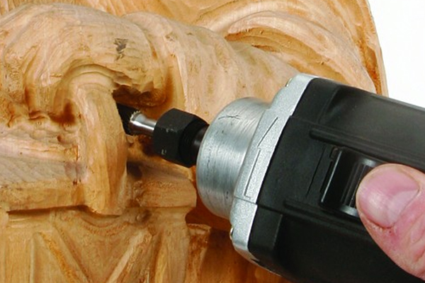 Multi-fluted rasps can be used for carving in hand-held router machines 