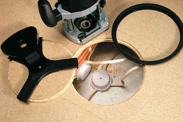 This template is typically used by electricians, plumbers, and builders to cut through chipboard floors quickly for accessing cables and pipes. 