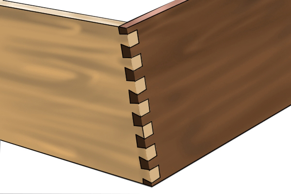 An example of a through dovetail joint