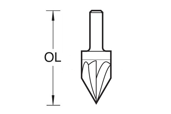 How to measure the overall length of a engraver router cutter