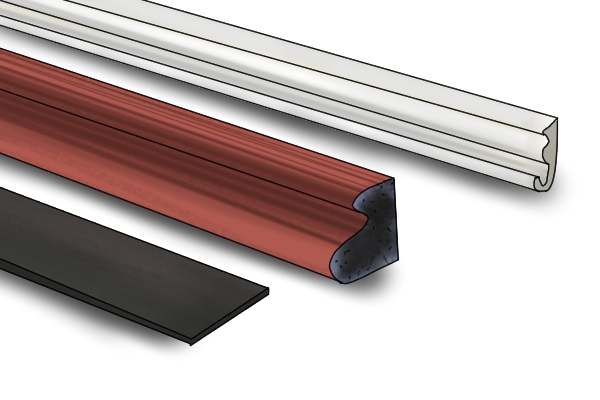 Different varieties of weatherseal strip