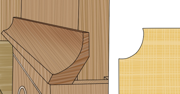 Routing out a cove shape on a piece of moulding 