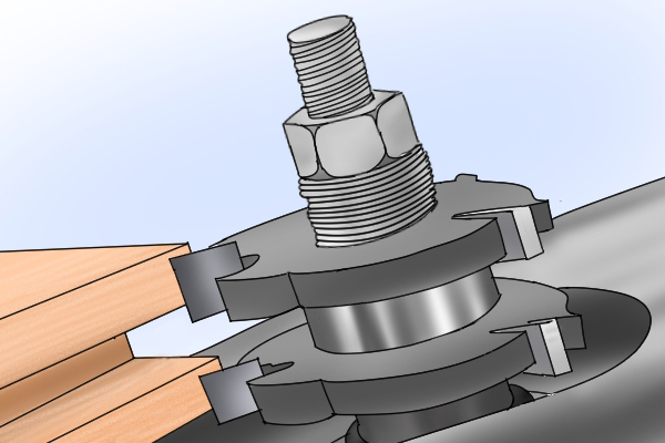 Quad groover set for slotting and grooving with a router cutter 