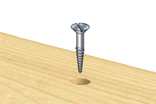 Counter sink a bolt or screw to get the head to recess into the material 