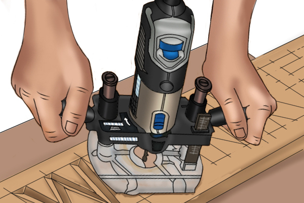 Veining with a router and router cutter 