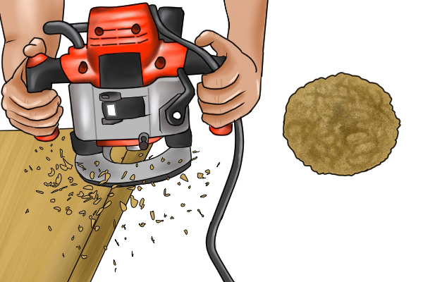 Routing MDF, dust extraction and collection, hand-held routing, table-mounted