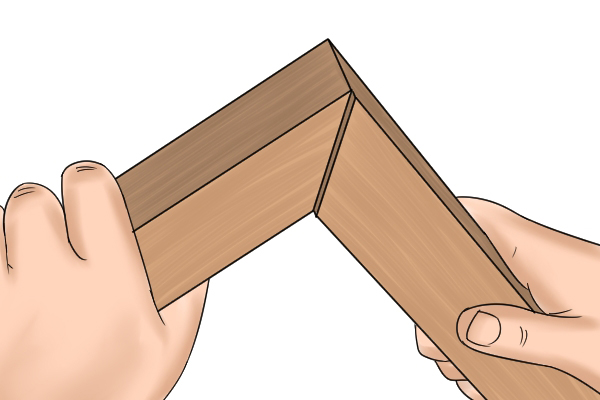 A mitre joint - an example of an arris