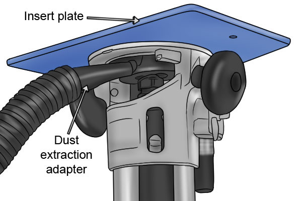 Extraction adapters, router dust extraction and collection, hand-held routing, stationary routing, help and advice