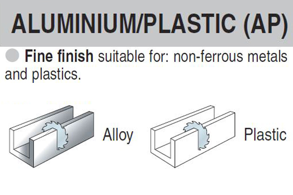 Aluminium and plastic cutting circular saw blades 