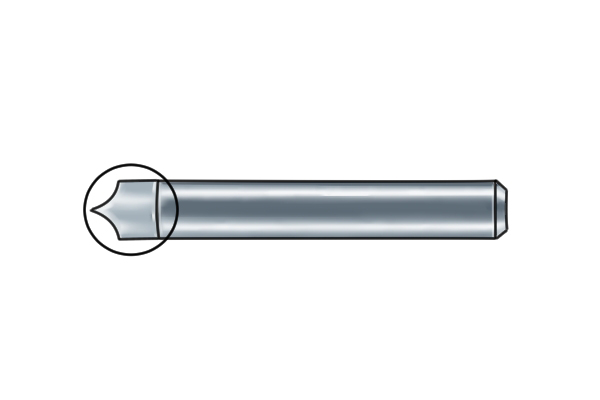 V-groove router bit with steep angle