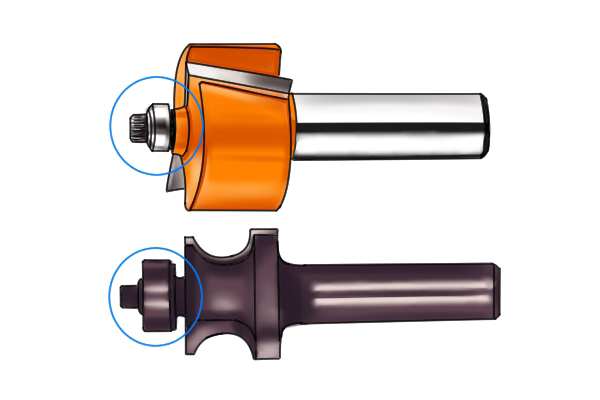 Router Bits with Guide pin and Bearing