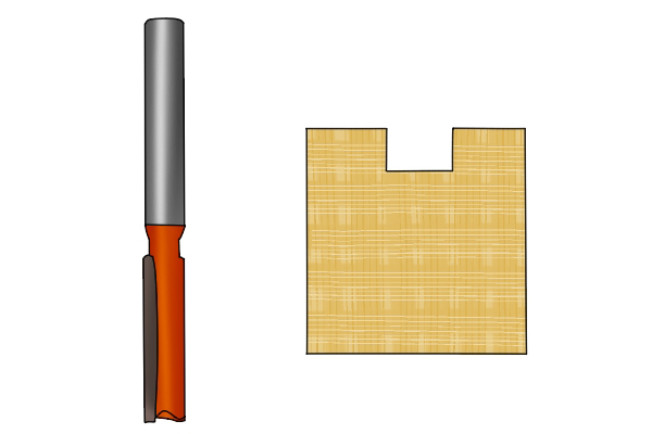 Straight bit and flat bottomed groove