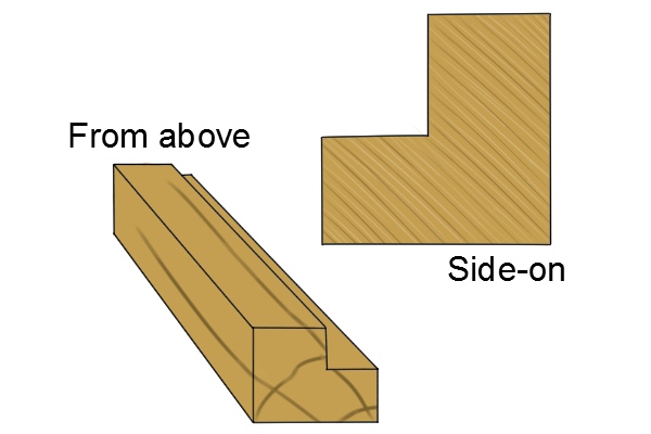 Rebate cut side on and from above