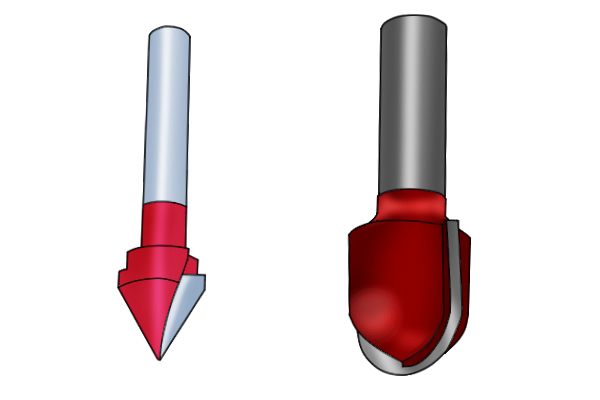 Very thin V-Groove and Round Nose Bit