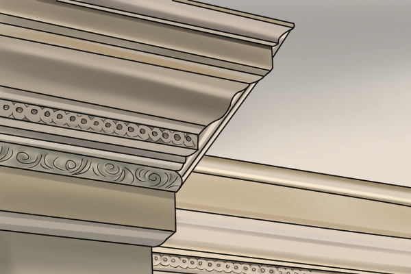 Decorative mouldings can be elaborate decor features  