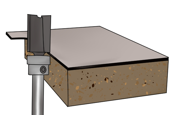 Shank mounted trimming bit for routers 