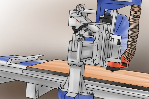 CNC router creating a staircase