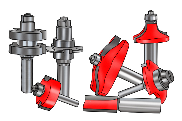 Bit sets for wood routing