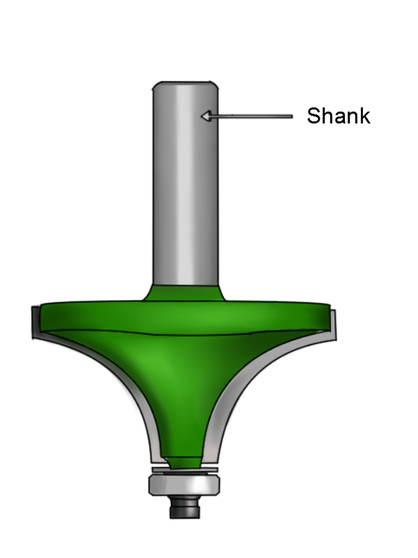 Router bit with labelled shank 