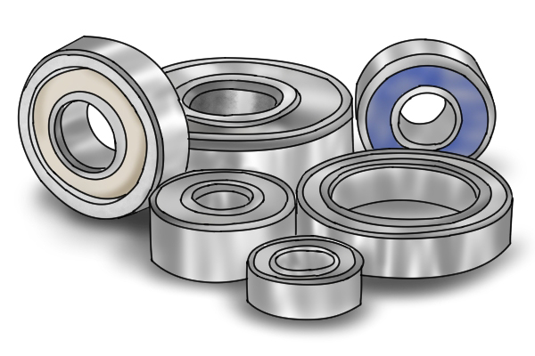 Different sized guide bearings -