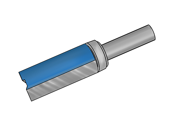 Tighten router bit's guide bearing retaining collar with screwdriver; router bits