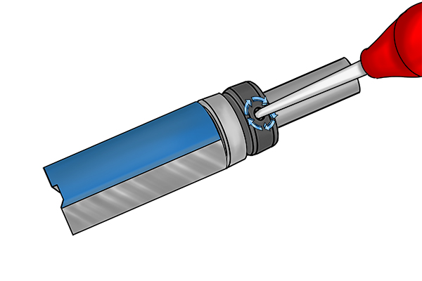 Ensure router bit guide bearing spins freely; router bits