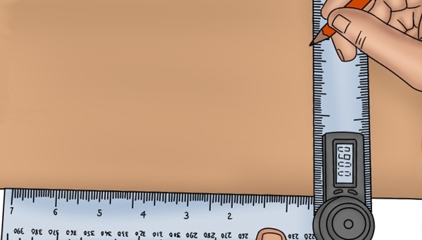 Mark out the measuriment you take with your angle ruler to see where you will make the cut