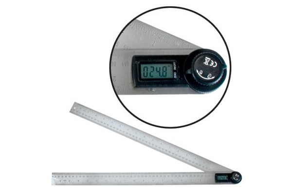 A digital angle rule with longer ruler parts for use with larger projects