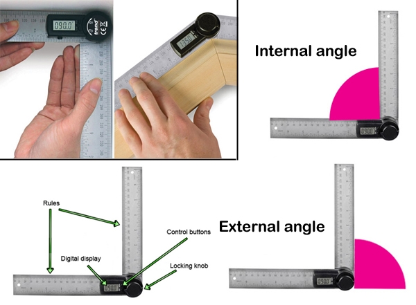 Measuring inside angles and outside angles with precision 