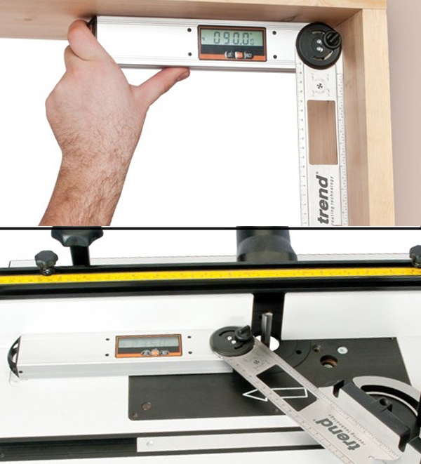 Digital angle finder with spirit level and LCD display