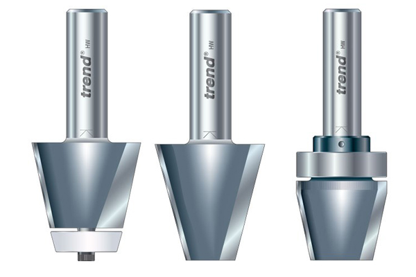 bevel router bits from trend uk. router cutters for solid surface materials