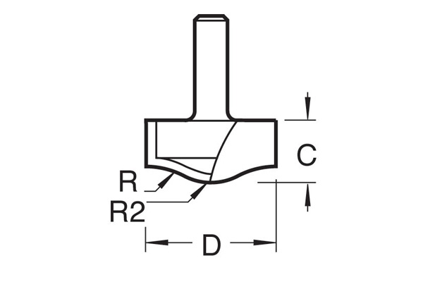 Roman ogee bevel cutter for solid surface materials from trend - router bits 